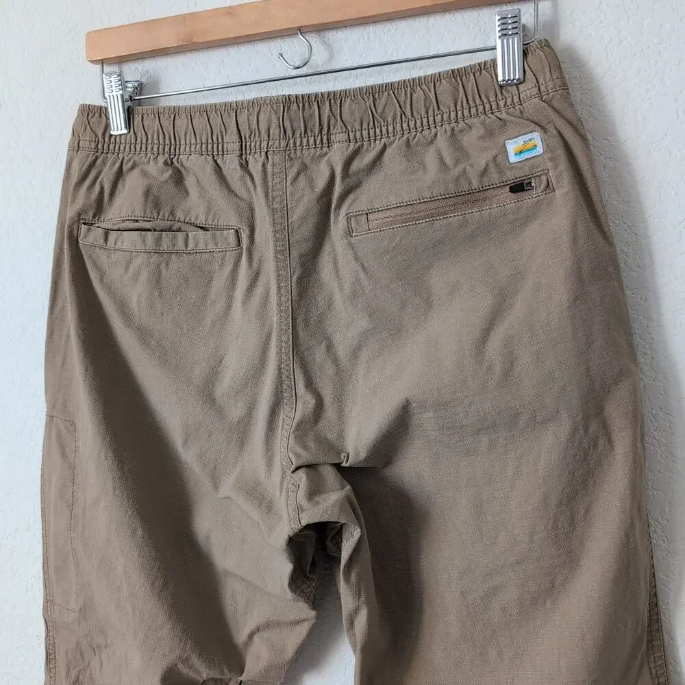 Vuori Mens Brown Khaki Ripstop Cotton Pants Small Medium Climbing Hiking Outdoor